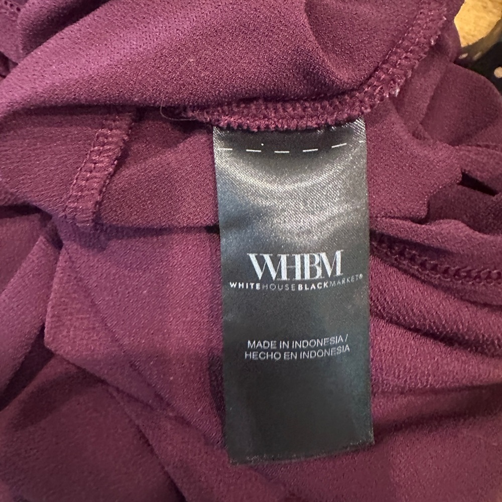 White House Black Market Draped Wrap Long-Sleeve Top - Plum - Picture 6 of 6